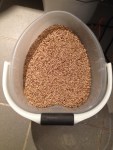Grains de malt dans un récipient