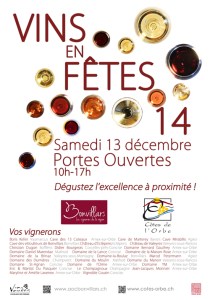 Affiche Vins en fêtes 2014 : portes ouvertes du samedi 13 décembre